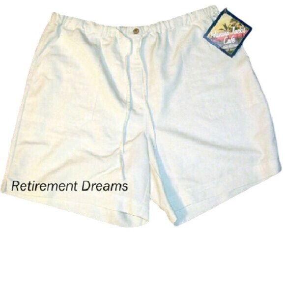 Havana Jacks Cafe Petite Medium Shorts Womens Off White Elastic Waist NEW - Picture 1 of 3